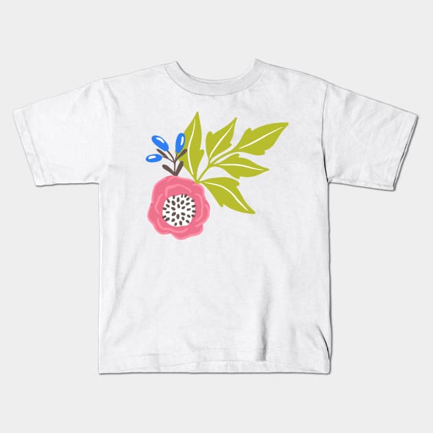 Sunny Bubblegum Camellias Kids T-Shirt by Jacqueline Hurd